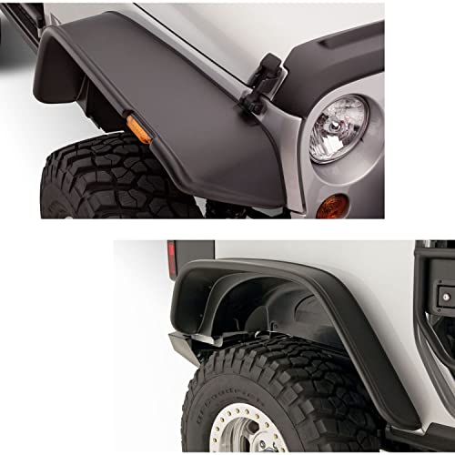 Bushwacker 10919-07 Flat Style Fender Flares JK 2-Door Set of 4