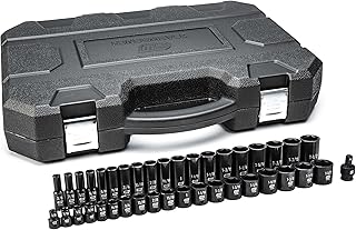 39 Pc. 1/2" Drive 6 Pt. Impact Socket Set, Standard & Deep, SAE - 84947N, Black for Jeep JK