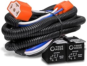 True Mods H6054 H4 LED Headlight Wiring Harness [Negative Switched Conversion] [Fused] Universal H4 Head Light Relay Harness Kit for 9003 H6024 5x7 7x6 4x6 Subaru Toyota Jeep Sealed Beam Headlamp