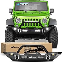 Nilight Front Bumper Compatible for 2007 2008 2009 2010 2011 2012 2013 2014 2015 2016 2017 2018 Jeep Wrangler JK/JKU Rock Crawler Winch Plate