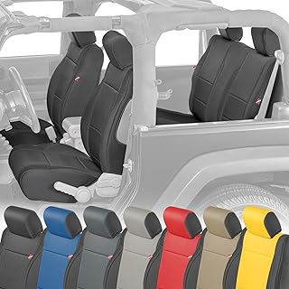 Diver Down Neoprene Seat Cover Set - Fits Jeep JK 2007-2018 Wrangler - Front and Back Seat Set - Waterproof Custom Fit Seat Covers - Soft Padded Thermal Resistant Cushion - (Black, 2DR, 07-10)