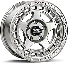 RockTrix RT115 17 inch Wheel Compatible with Jeep Wrangler JK JL 17x9 5x5 Wheels (-12mm Offset, 4.5i