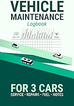 Vehicle Maintenance Logbook: Service and Repair Record Book for Up to 3 Vehicles | Multi-Car Maintenance Tracker for Family Fleet or Sequential Use | Oil Change & Mileage Logs for Glove Box